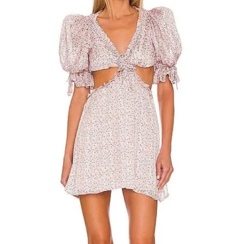 NWT For Love & Lemons Floral Mini with Cutouts